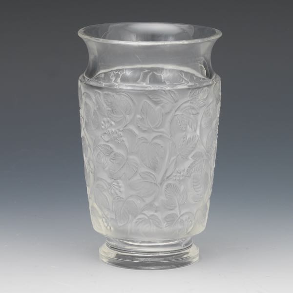 Appraisal: R LALIQUE DEAUVILLE VASE x Clear and frosted vase with