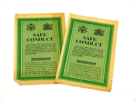 Appraisal: Lot consists of samples of US English Safe Conduct pamphlets