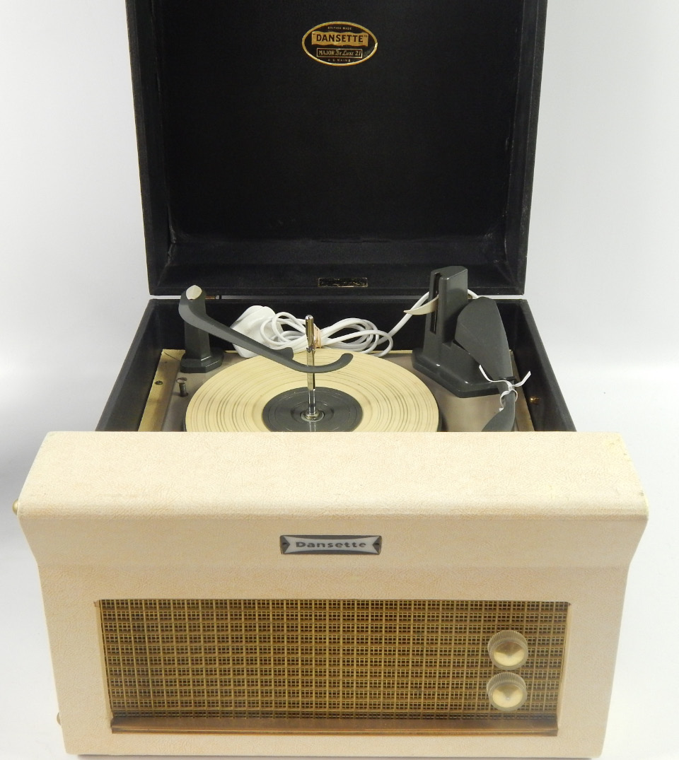 Appraisal: A Dansette Major De Luxe record player white and black