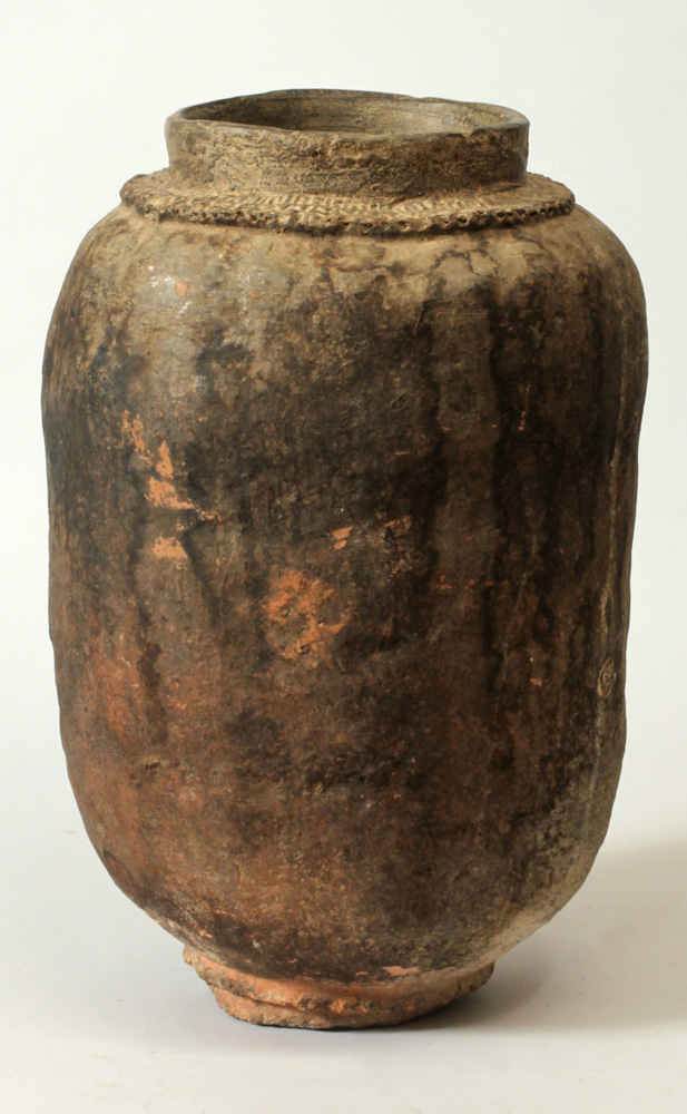 Appraisal: Large Tazmanian Black Pottery Ovoid Jar and a Globular Jar