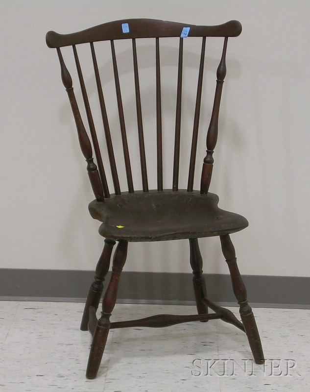 Appraisal: Black-painted Windsor Fan-back Side Chair