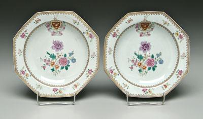 Appraisal: Two Chinese export armorial bowls both octagonal arms for Grant