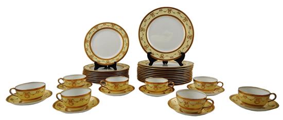 Appraisal: Thirty-eight piece Aynsley England porcelain dinner service pattern custard ground