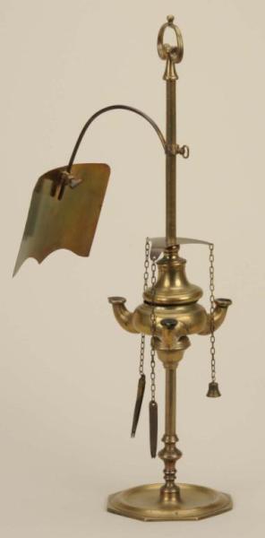 Appraisal: Italian Cast Brass Fat Lamp with Reflector Description Mid th