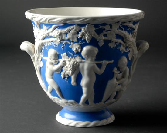 Appraisal: A Blue and White Maiolica Cachepot possibly th C probably