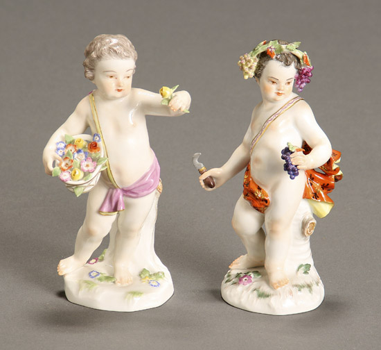 Appraisal: Two Meissen Allegorical Figures of Fall and Spring Circa Each