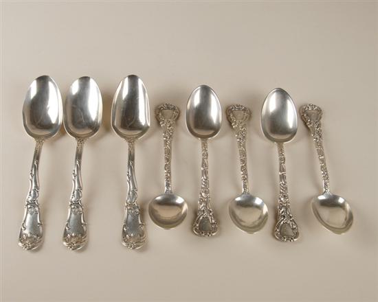 Appraisal: A Lot of Eight Sterling Spoons three soup spoons by