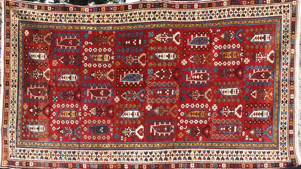 Appraisal: Turkish Sumak veggie dyed rug ' x ' EST