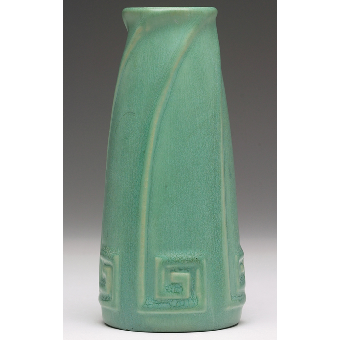 Appraisal: Rookwood vase raised geometric design covered in a green matt