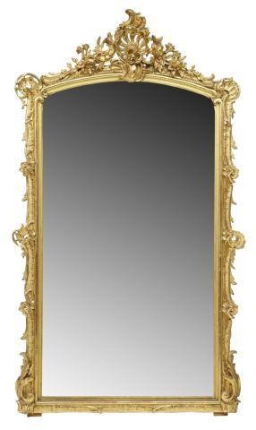 Appraisal: French Louis XV style giltwood mirror th c expressive crest