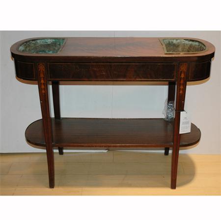 Appraisal: Georgian Style Inlaid Mahogany Jardiniere Estimate -