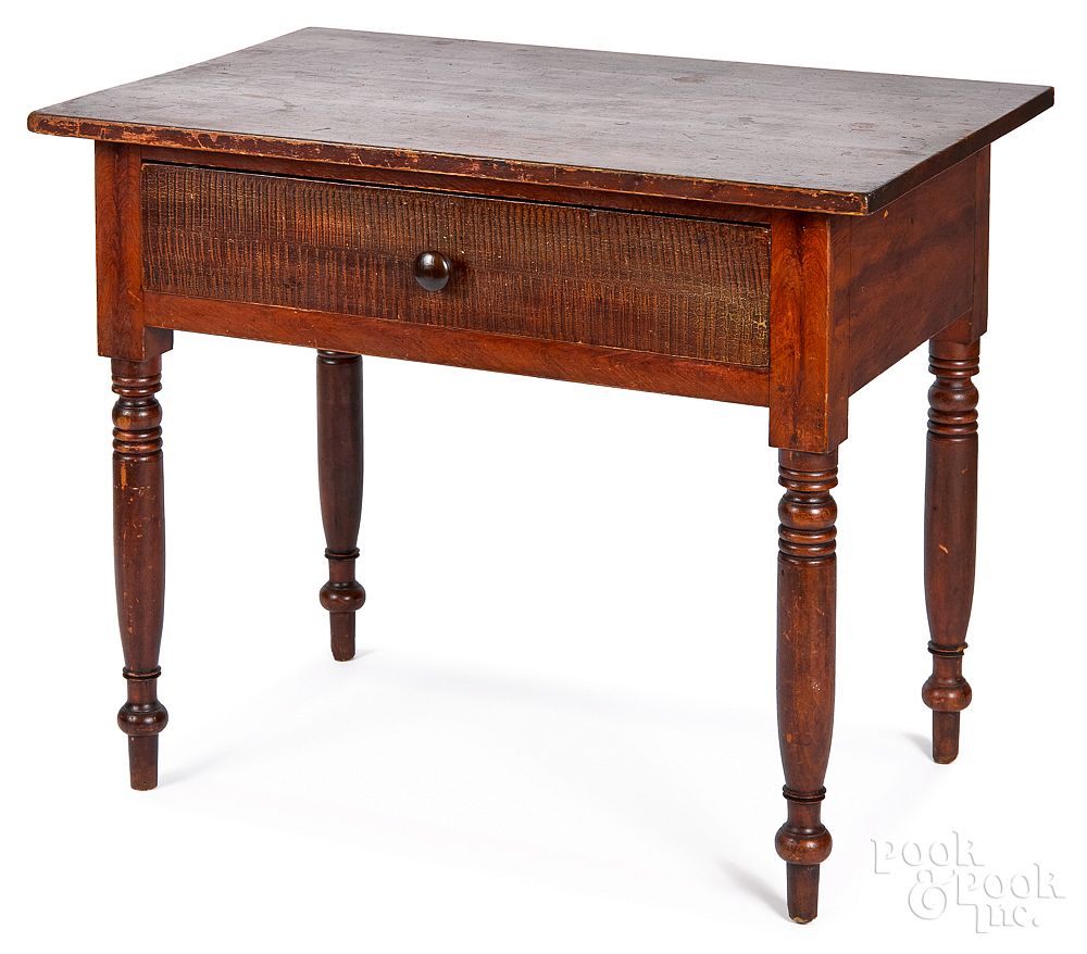 Appraisal: Pennsylvania painted pine work table th c Pennsylvania painted pine