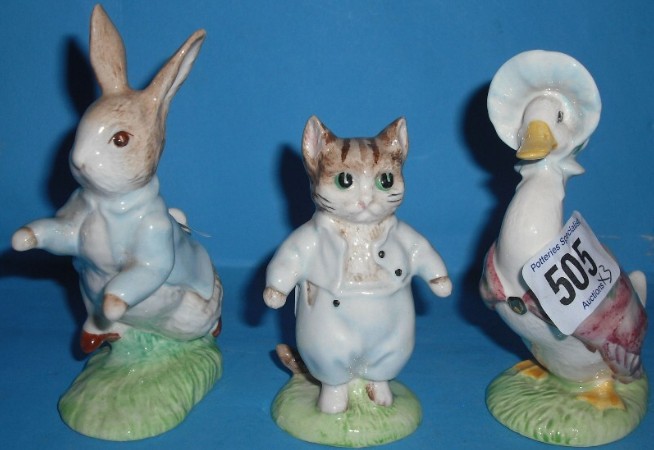 Appraisal: Beswick Beatrix Potter Figures Peter Rabbit Jemima Puddleduck and Tom