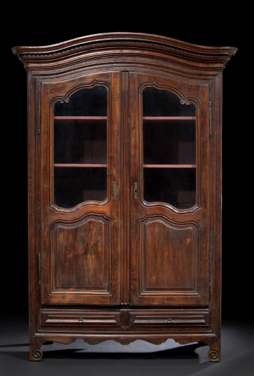 Appraisal: Provincial Fruitwood Vitrine third quarter th century the molded domed