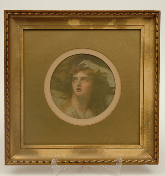 Appraisal: AFTER GEORGE ROMNEY Sketch Portrait of Lady Hamilton Colour gravure