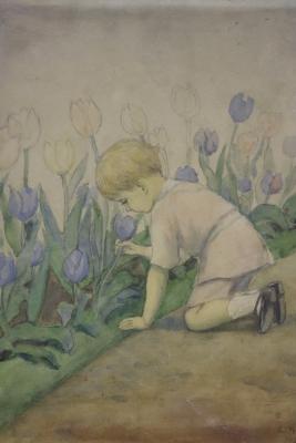 Appraisal: Ernest J Proctor - Attending the Tulips signed and dated