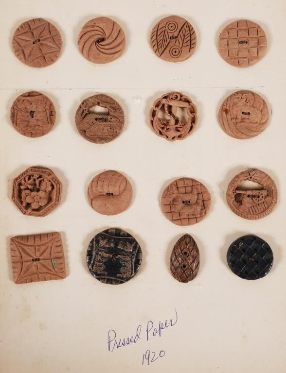 Appraisal: Collection of Pressed paper raised relief buttons c s total