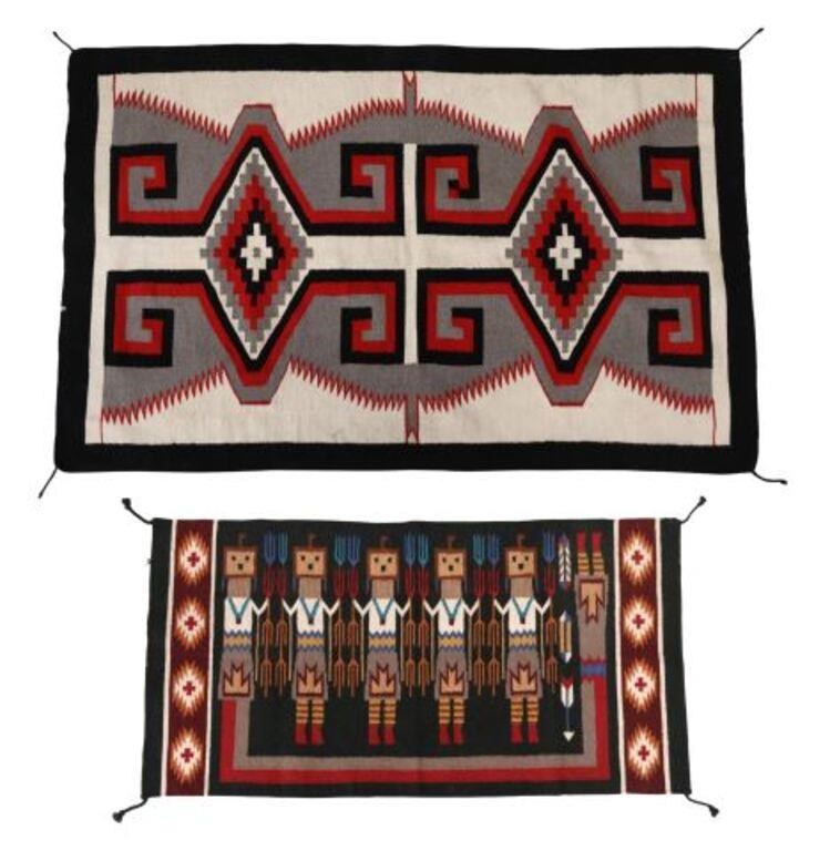 Appraisal: lot of Wool rugs th c imitating Navajo style including