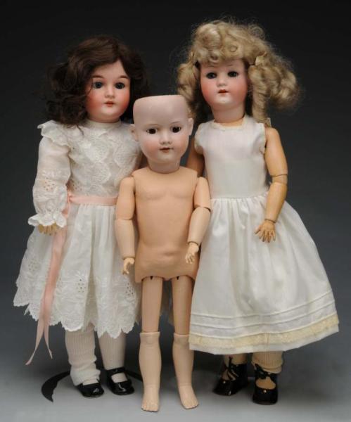 Appraisal: Lot of German Bisque Dolls Description Ca Bisque socket head