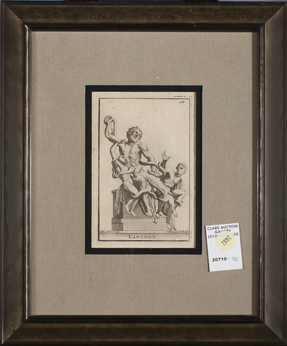 Appraisal: Simon Thomassin French - Study of the Laocoon copperplate engraving