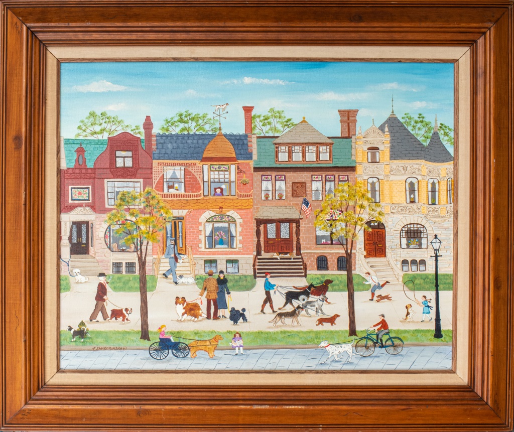 Appraisal: HELEN SMAGORINSKY 'STREET SCENE' OIL ON CANVAS Helen Smagorinsky American