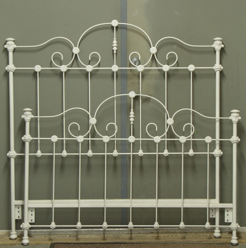 Appraisal: ELLIOTT'S DESIGNS FULL SIZE IRON BED Contemporary Victorian Style White