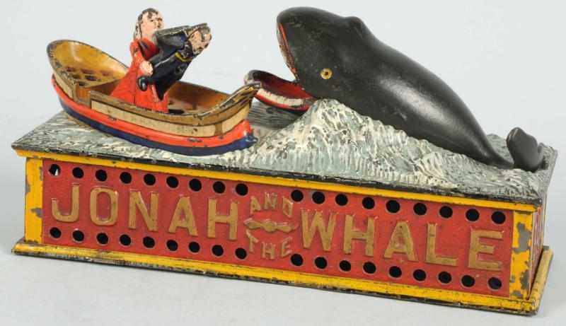 Appraisal: Cast Iron Jonah the Whale Mechanical Bank Manufactured by Shepard