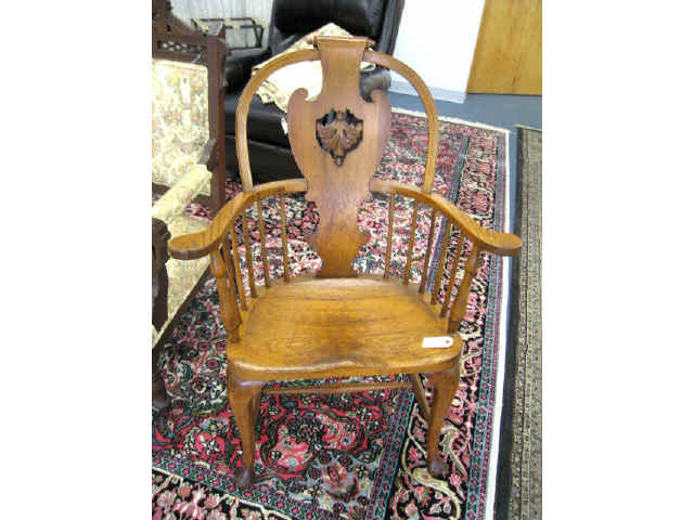 Appraisal: th Century Pennsylvania Arm Chair carved back