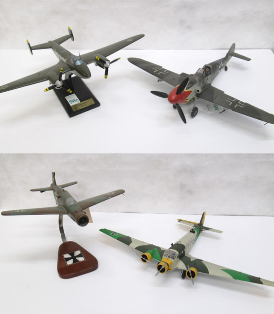 Appraisal: FOUR AVIATION MODELS Russian Petlakov PE- on base German JU