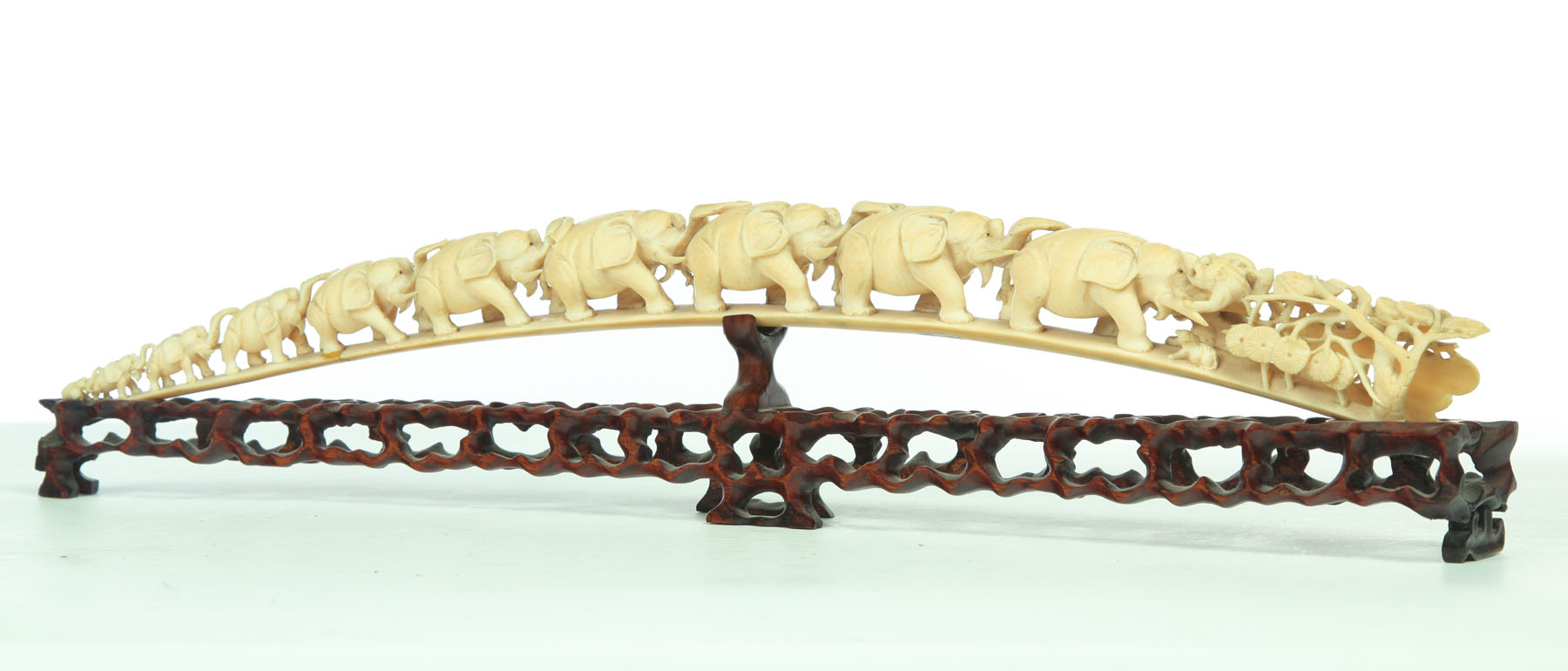 Appraisal: IVORY CARVING OF ELEPHANTS Asian th century Graduated elephant procession