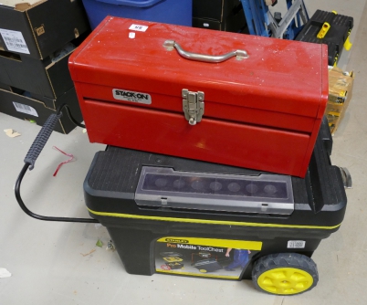 Appraisal: A large Stanley pro mobile tool chest together with smaller