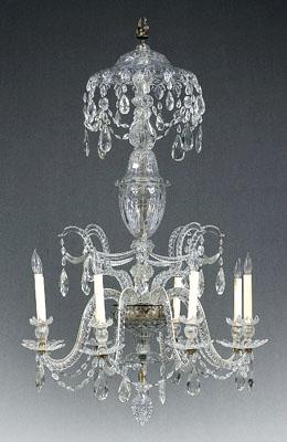 Appraisal: Fine George III Waterford chandelier urn support issuing eight serpentine