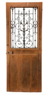 Appraisal: French Painted Wood and Wrought Iron Door C French mid