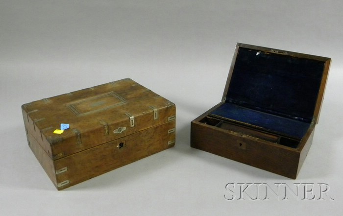 Appraisal: Two Victorian Lap Desks both with metal inlay lg and