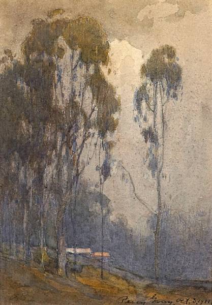 Appraisal: Percy Gray - Eucalyptus Grove with a Farmhouse in the