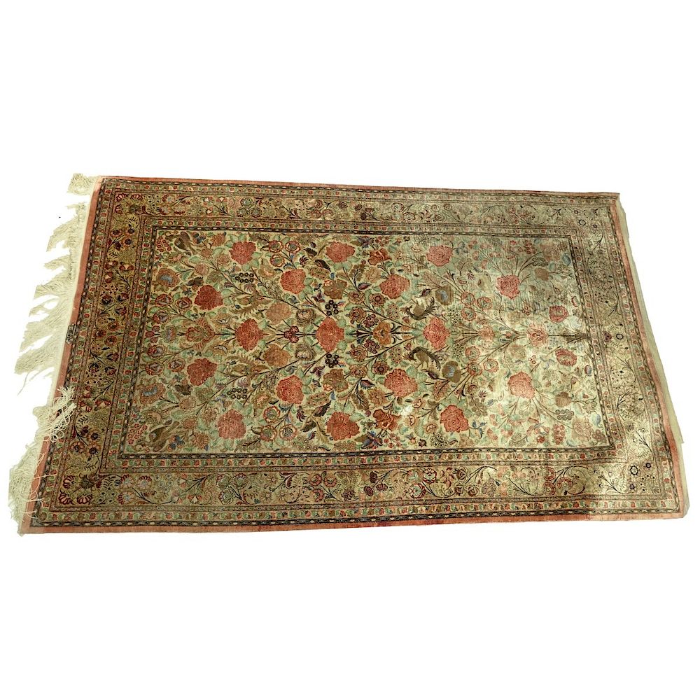 Appraisal: Semi Antique Middle Eastern Rug Semi Antique Middle Eastern Silk