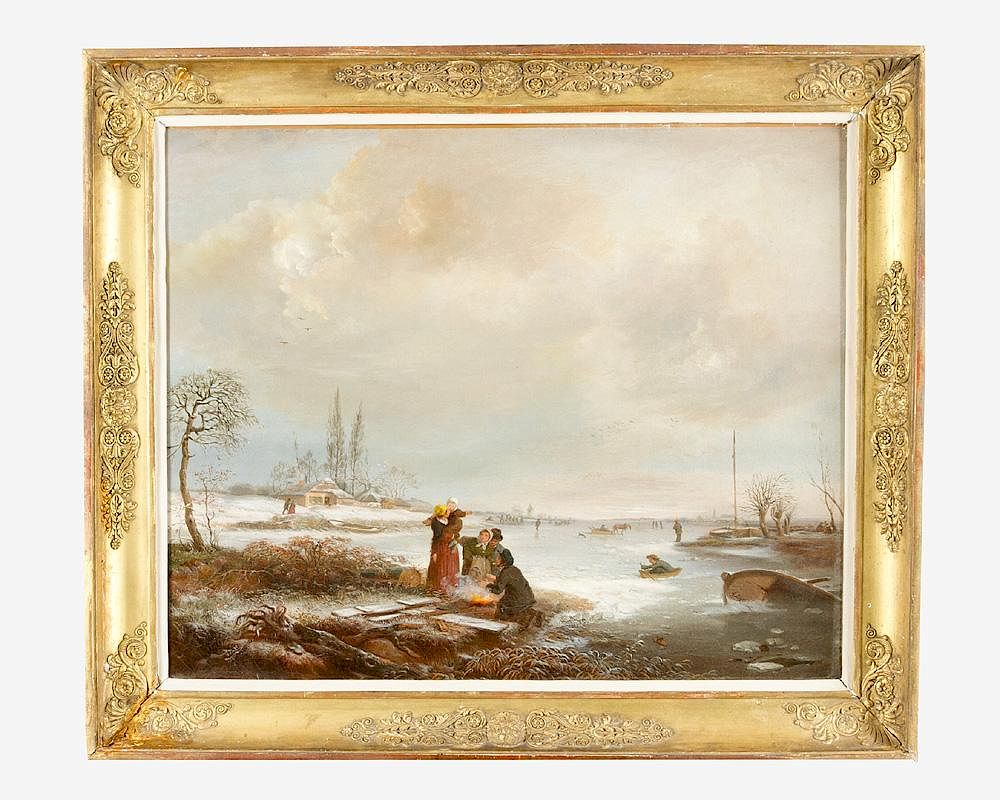 Appraisal: Andreas Schelfhout - -attributed Andreas Schelfhout - -attributed Dutch winter