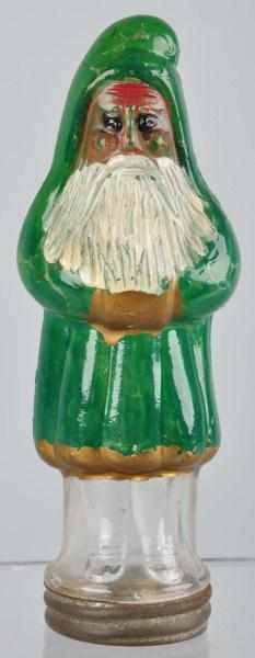 Appraisal: Molded Glass Santa Claus Candy Container Description s Original closure