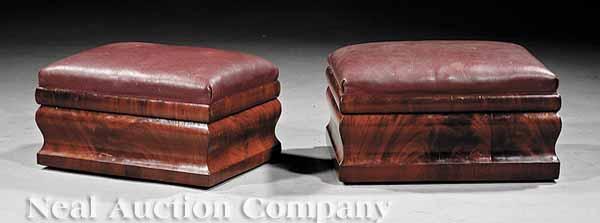 Appraisal: A Near Pair of Diminutive American Late Classical Mahogany Footrests