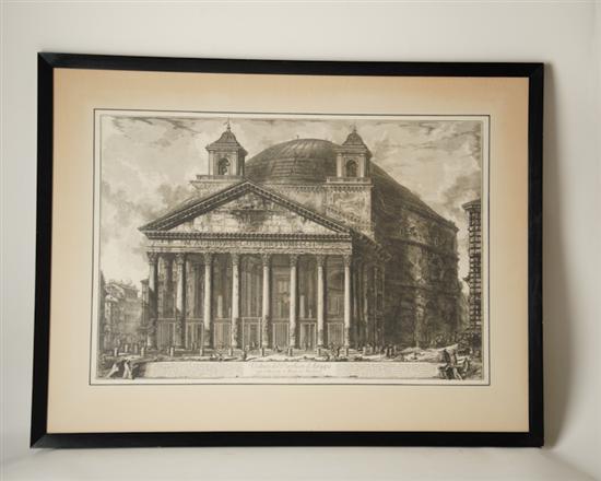 Appraisal: Giovanni Battista Piranesi Veduta del Pantheon d'Agrippa Engraving Restrike Framed