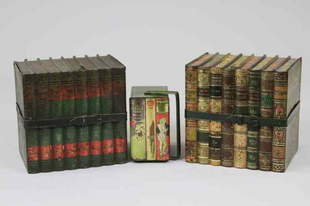 Appraisal: HUNTLEY PALMERS LITERATURE BISCUIT TIN England circa Lithographed tinplate in