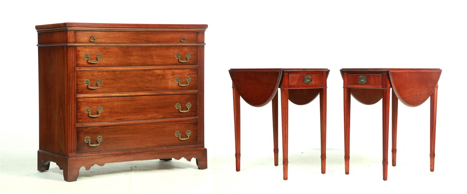 Appraisal: THREE PIECES OF MODERN FURNITURE WITH CLASSICAL LINES American late