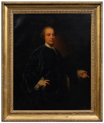 Appraisal: th century British portrait three-quarter length portrait of gentleman in