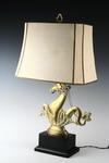 Appraisal: FIGURAL LAMP - th C brass lamp in form of