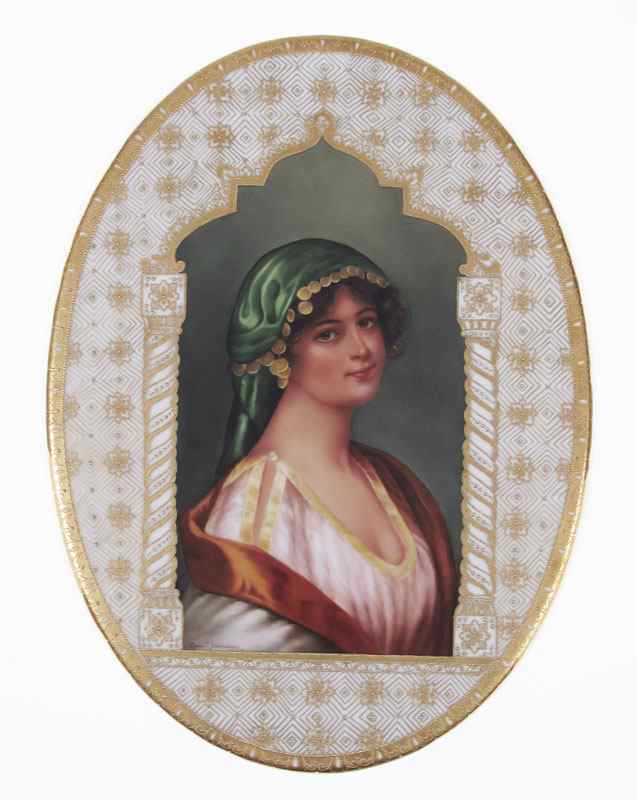 Appraisal: SALDARRIAGA Maria American th C Painted on porcelain portrait with