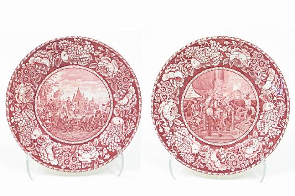 Appraisal: A group of four Staffordshire plates of American interest diameter