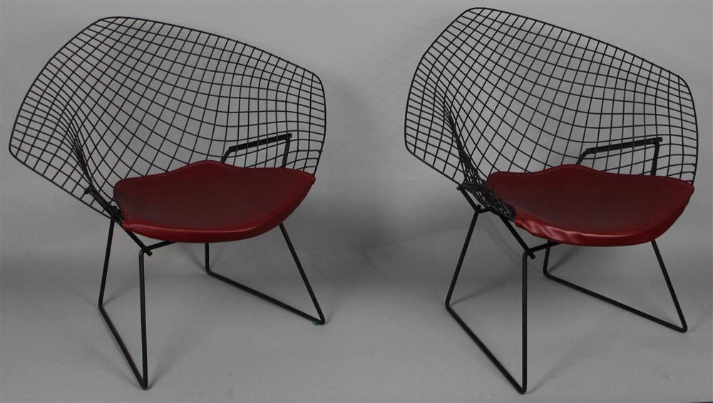 Appraisal: PAIR OF HARRY BERTOIA FOR KNOLL ASSOCIATES DIAMOND LOUNGE CHAIRS