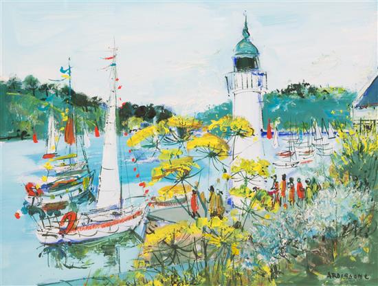 Appraisal: Sale Lot Yolande Ardissone French b Harbour View oil on