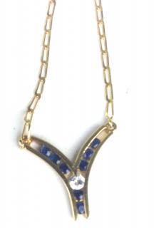 Appraisal: k y g chain and pendant having V form with