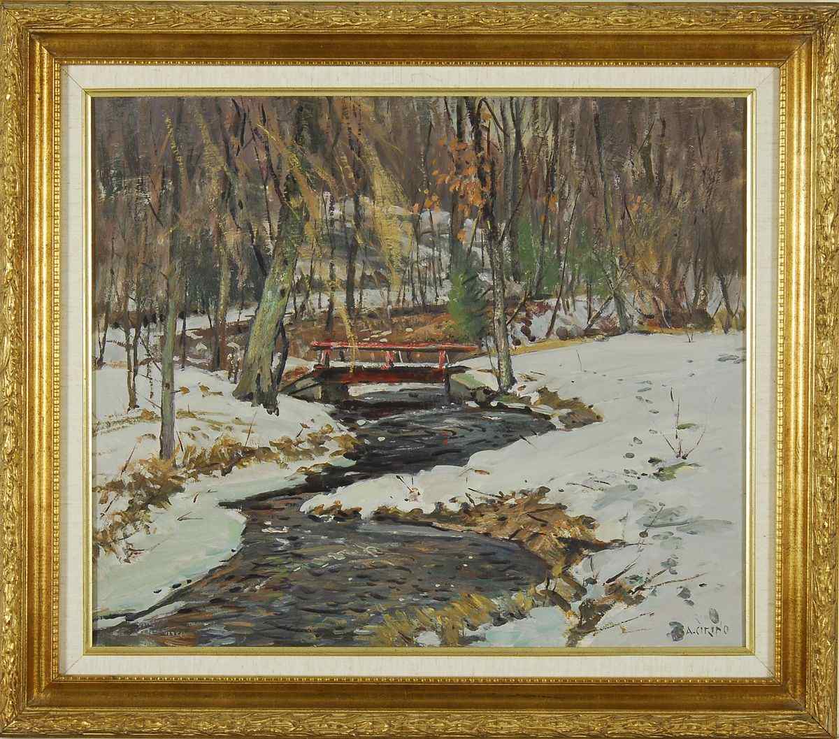 Appraisal: ANTONIO CIRINOAmerican - Red Foot Bridge'' Signed lower right ''A